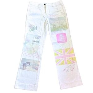 Y2k low rise white jeans